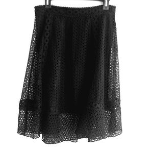 Le Chateau Midi Black A-line Skirt